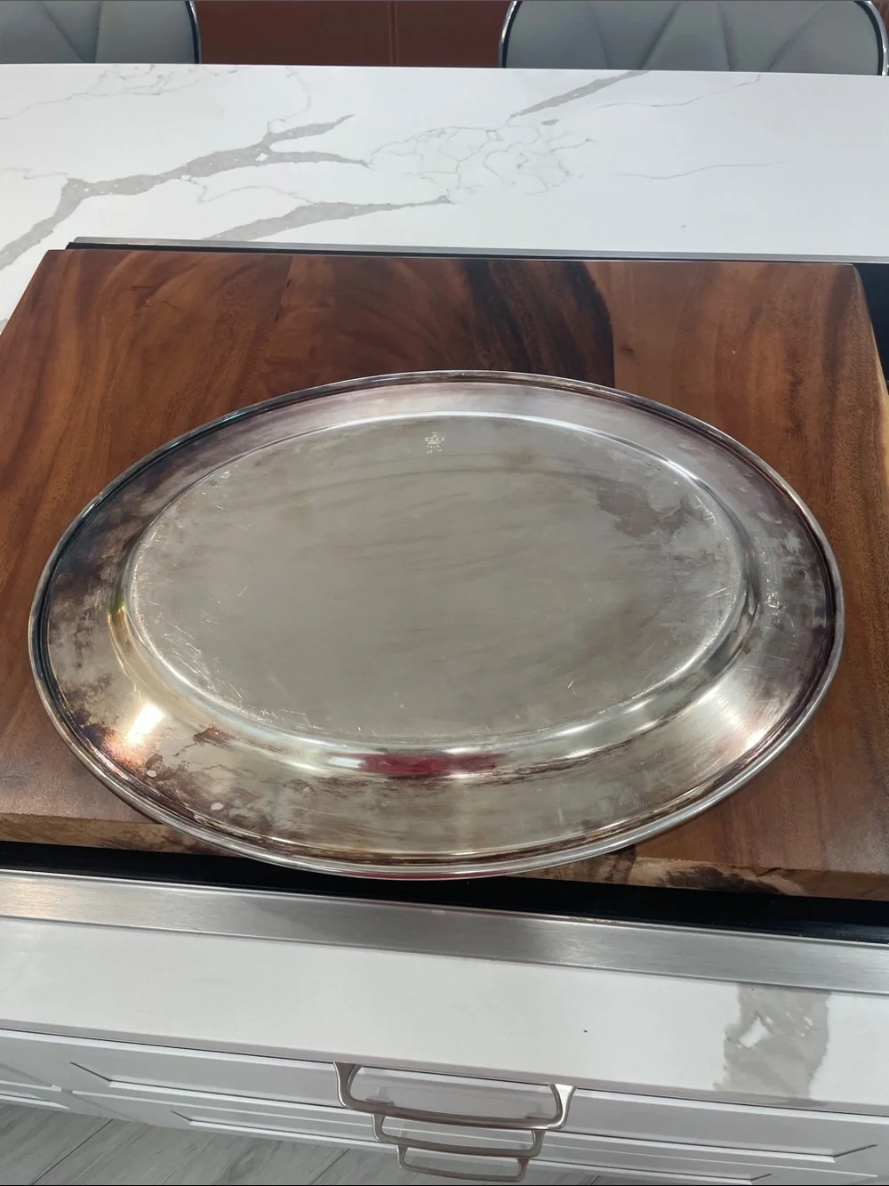 Gorham Silver-Tone Oval Serving Platter